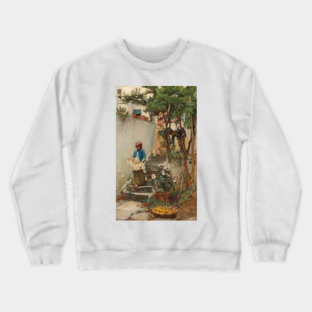 An Orange Garden by John William Waterhouse Crewneck Sweatshirt by Classic Art Stall